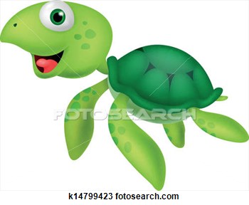 Drawing   Cute Sea Turtle Cartoon   Fotosearch   Search Clipart
