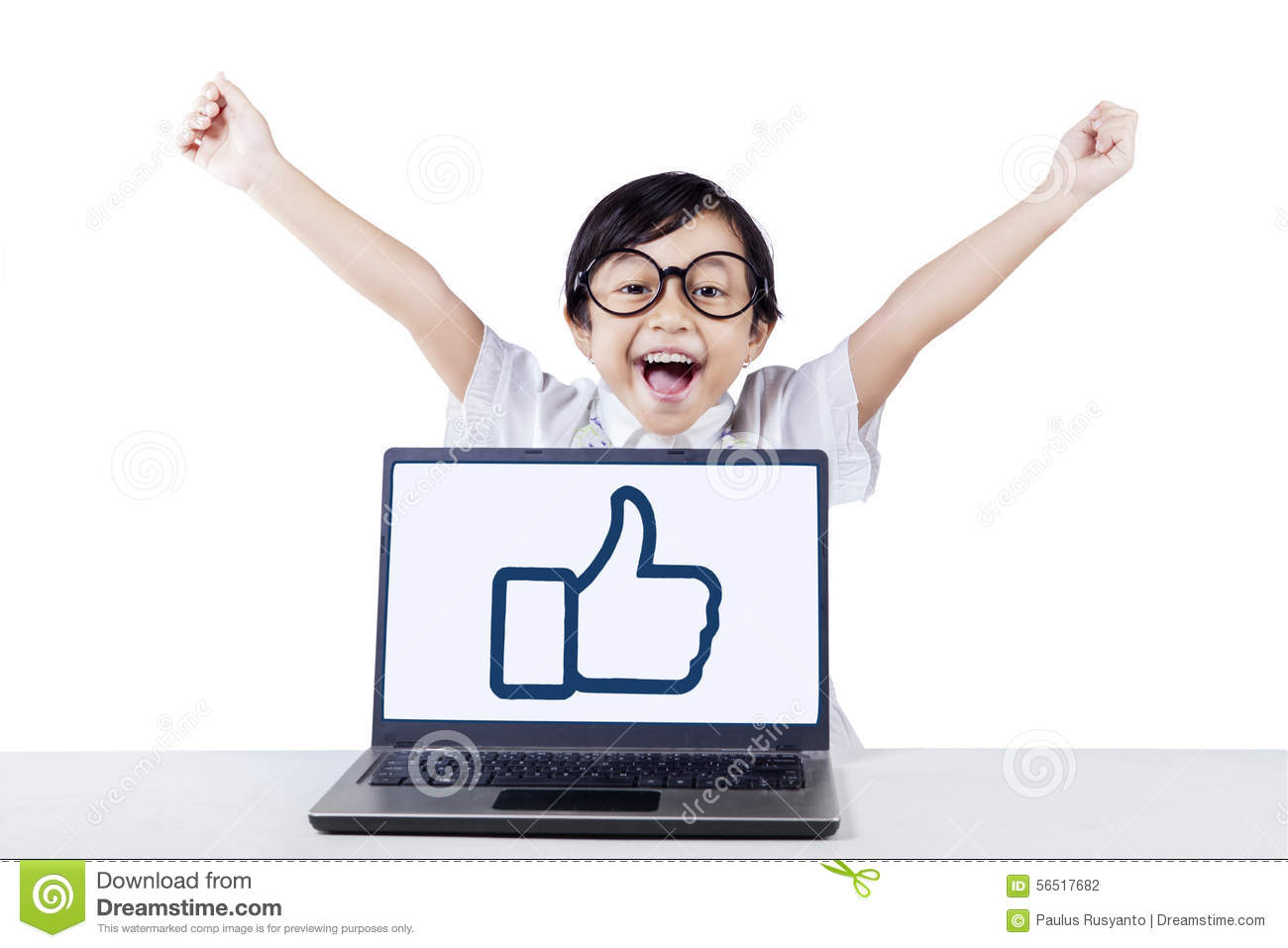 Excited Student With Thumb Up Icon Isolated