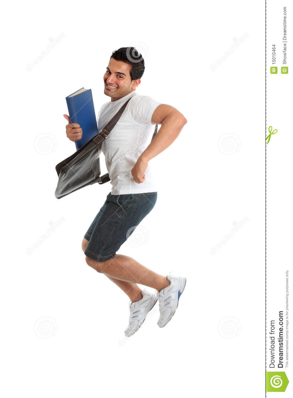 Happy Thrilled Excited University Or College Student Jumping Into