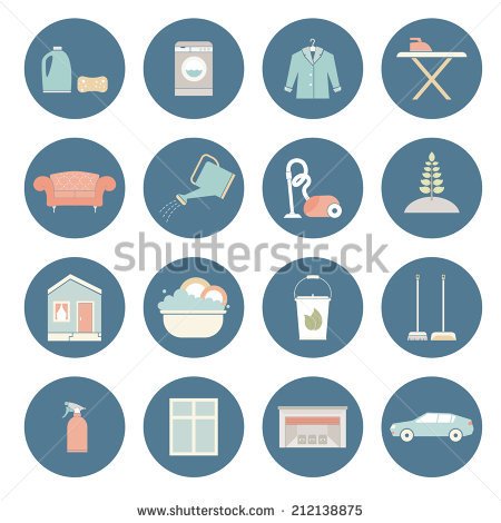 House Cleaning Vector Ironing