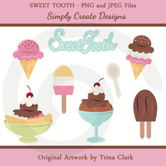 Ice Cream Clipart Sweet Tooth Clip Art Personal And Commercial Use By    