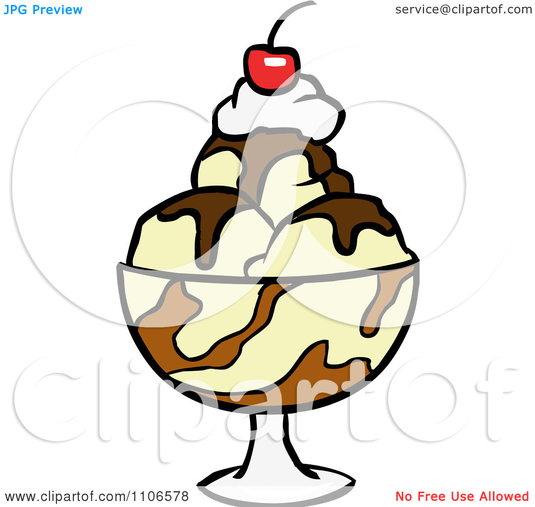 Ice Cream Sundae Clipart Clipart Ice Cream Sundae With Chocolate Syrup    