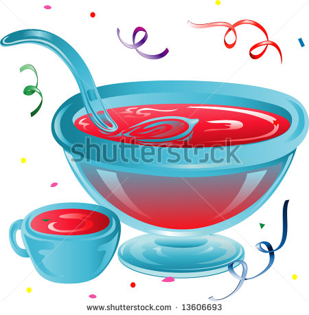 Illustration Of A Party Punch Bowl And Confetti   13606693