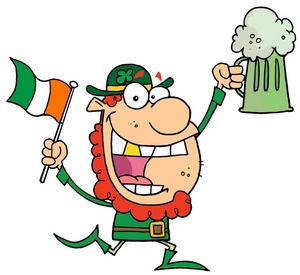 Leprechaun Clipart Image   Leprechaun Holding The Irish Flag And A    