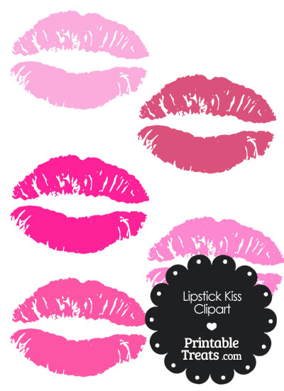 Lipstick Kiss Clipart In Shades Of Pink From Printabletreats Com