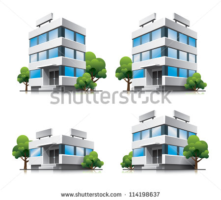 Medical Office Building Clipart Four Vector Office Buildings