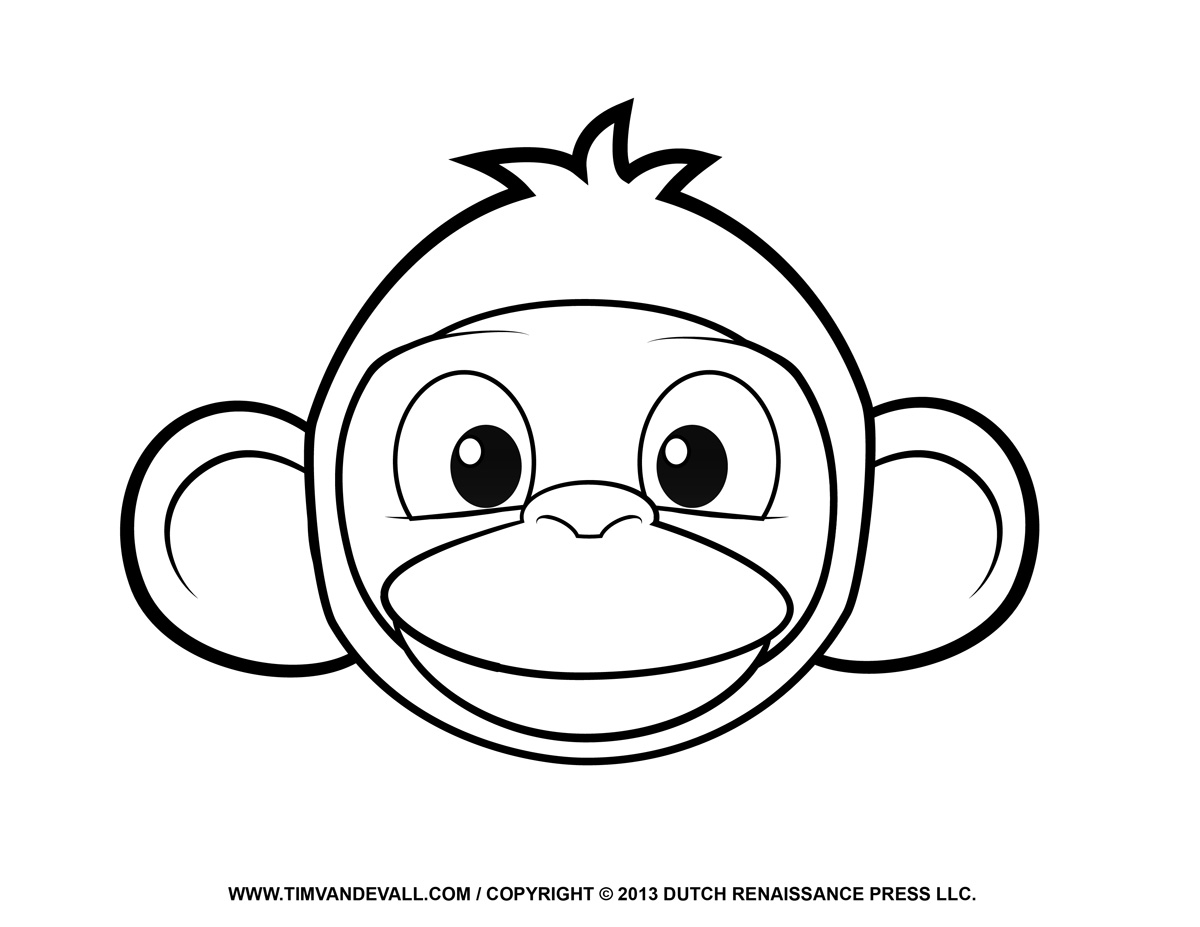 Monkey Face Coloring Pagea