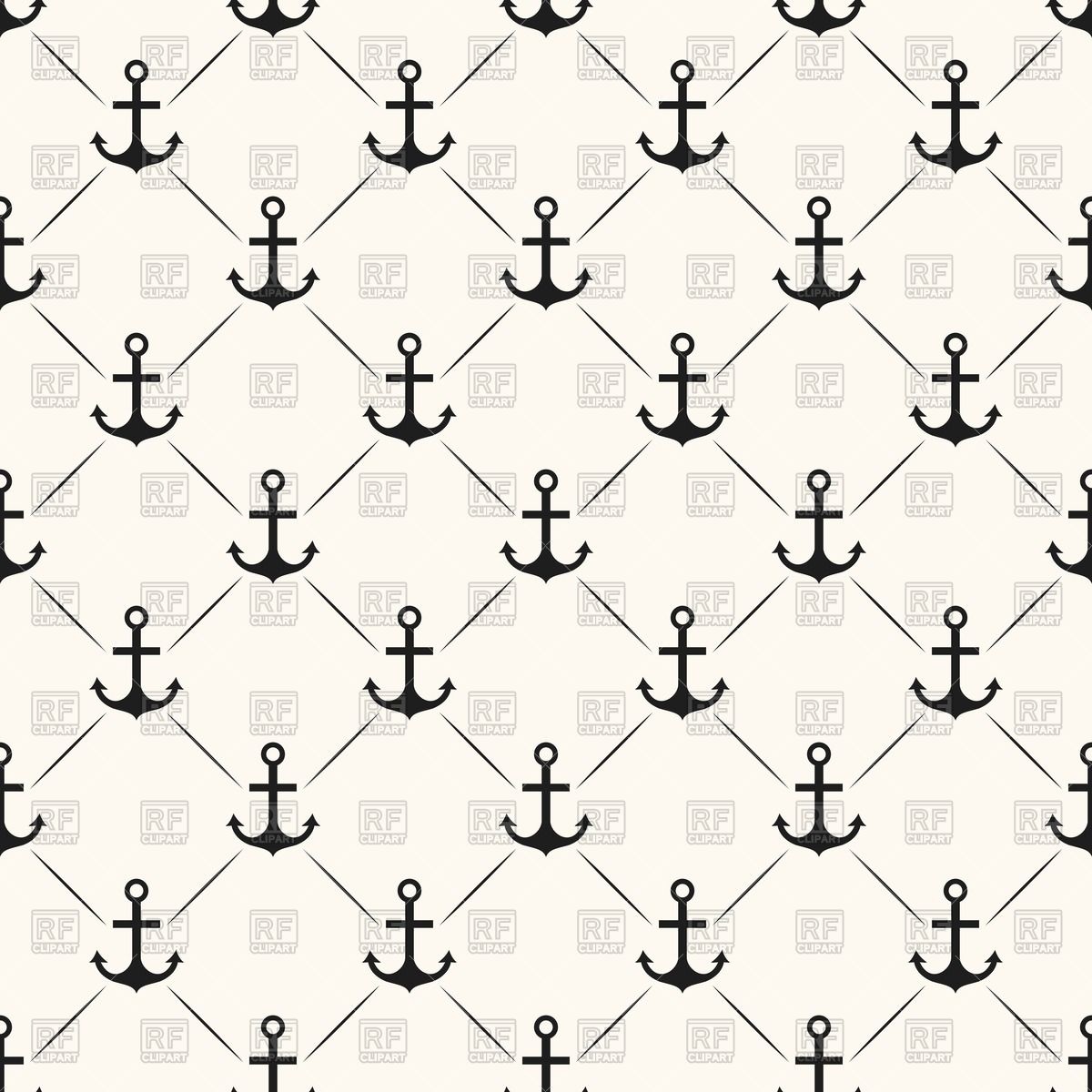     Nautical Pattern With Anchor Download Royalty Free Vector Clipart