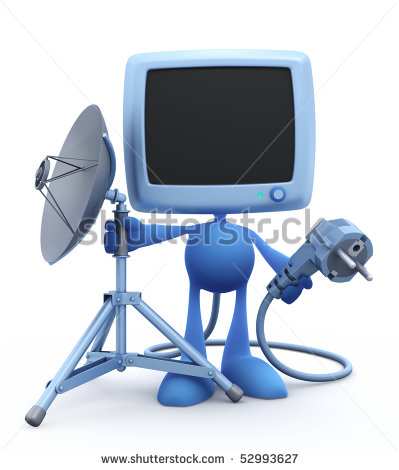 Next Generation Of A Home Tv   Self Plugging System    Cartoon Man    