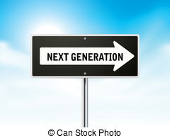 Next Generation On Black Road Sign Clipart Vector