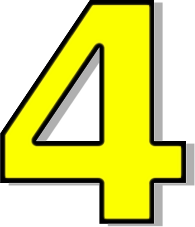 Number 4 Yellow    Signs Symbol Alphabets Numbers Outlined Numbers    