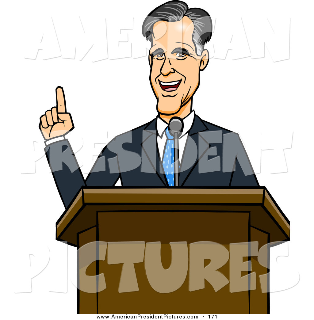Presidential Nominee Mitt Romney Speaking At A Podium Presidential