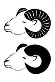 Ram Aries Zodiac Horoscope Symbol Bighorn Sheep Or Ram Head