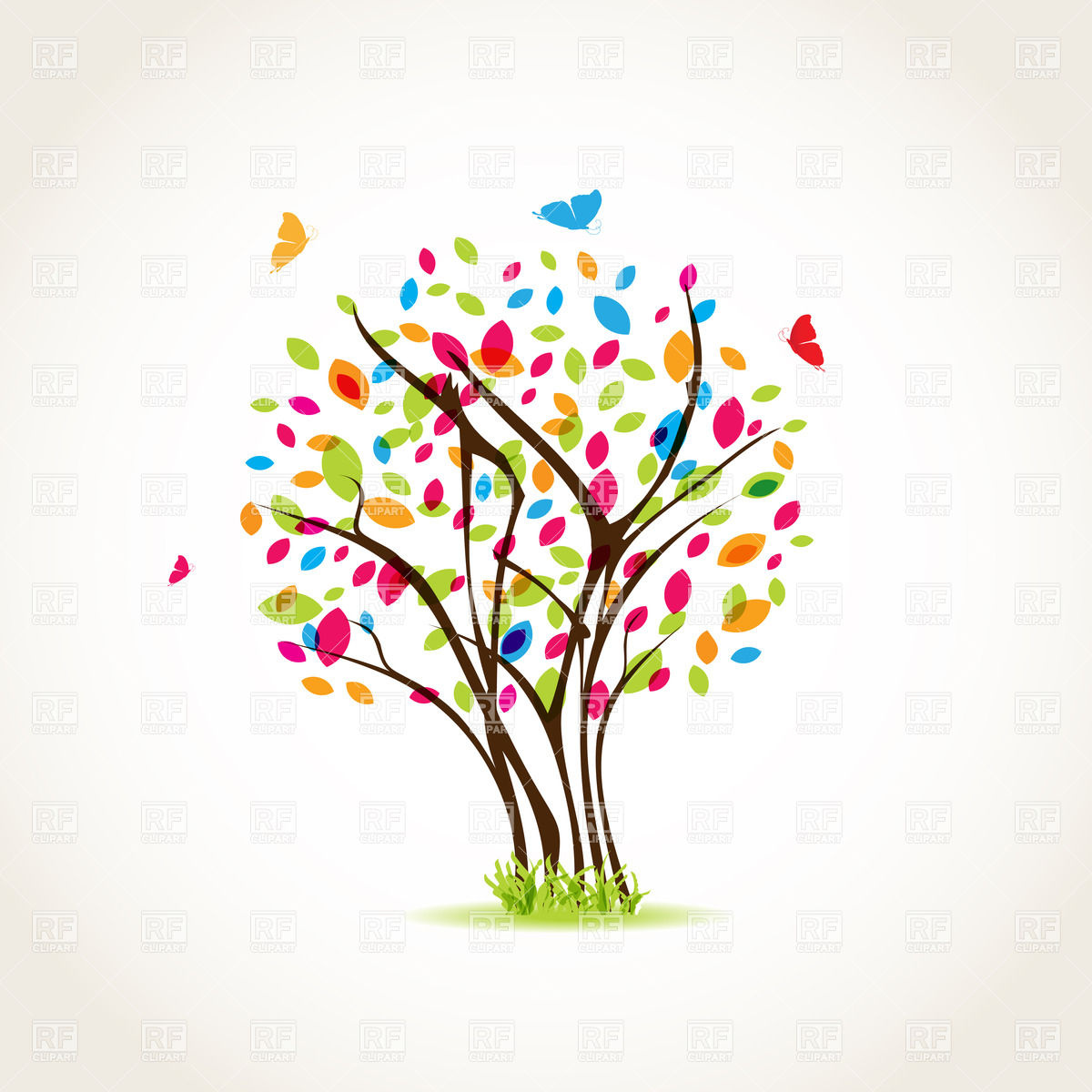 Royalty Free Vector Clip Art Illustration Spring Tree With Car