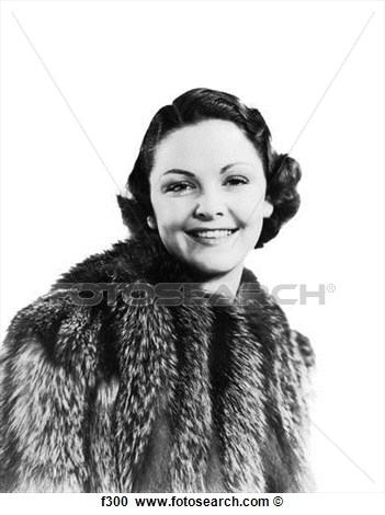 1930s 1940s Portrait Smiling Woman Wearing Fur Coat Looking At Camera