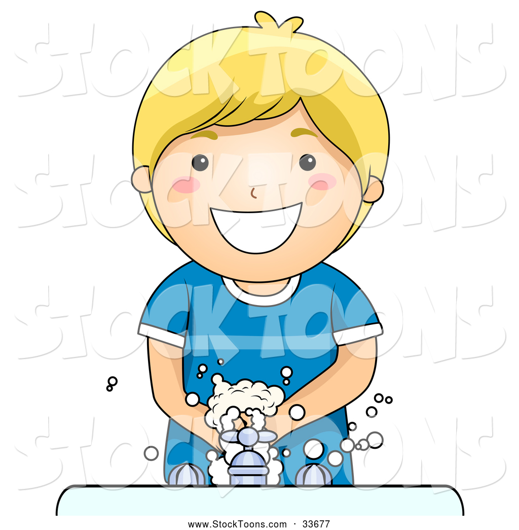 Boy Washing Face Clip Art Cartoon Washing