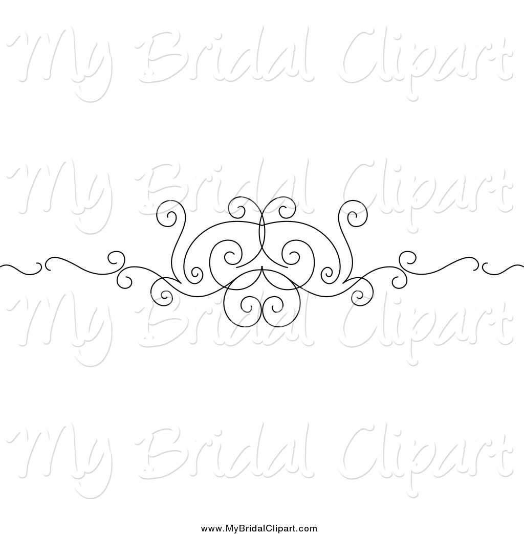 Bridal Clipart Of A Black And White Ornate Swirl Border By Seamartini
