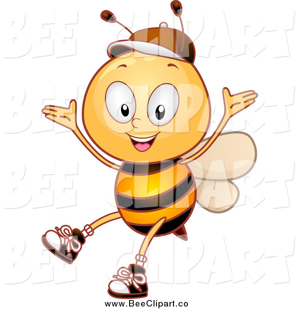 Cartoon Vector Clip Art Of A Bee Student Cheering