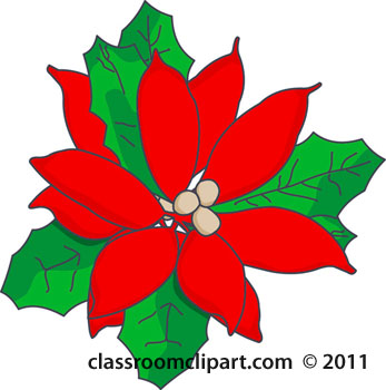 Christmas Clipart   Poinsetta Flower   Classroom Clipart