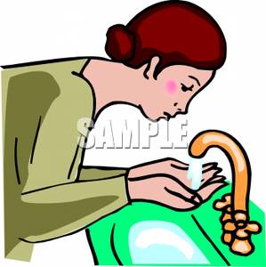 Clipart Image  A Woman Washing Her Face