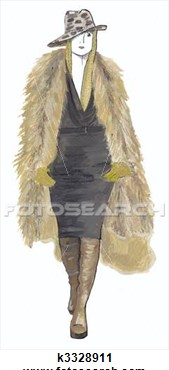 Clipart   The Girl In Fur Coat  Fotosearch   Search Clip Art