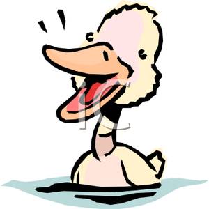Duckling Quacking Clipart Image