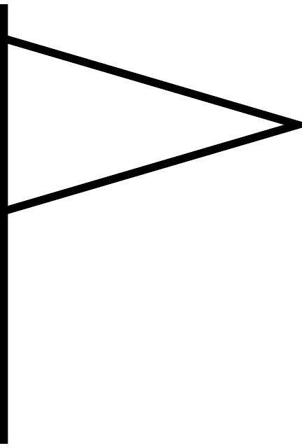 Flag Black Outline White Triangle Triangular