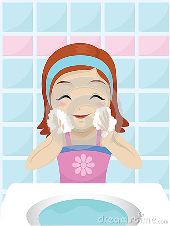 Girl Washing Her Face Royalty Free Stock Photo   Image  28526455