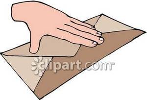 Hand Sealing An Envelope   Royalty Free Clipart Picture