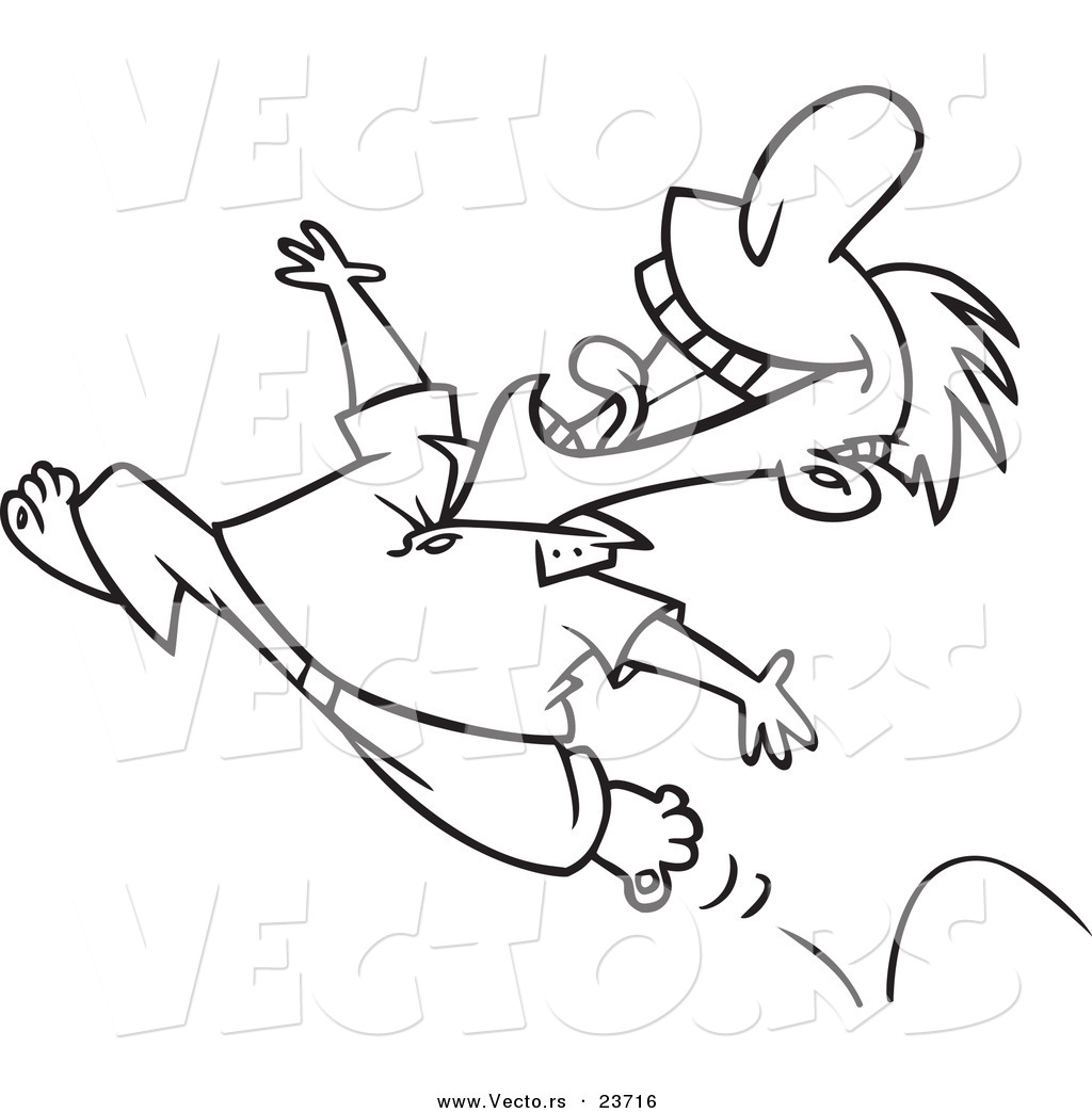 Larger Preview  Vector Of A Cartoon Happy Springy Man Running Barefoot
