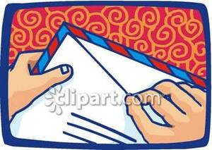 Person Sealing An Envelope   Royalty Free Clipart Picture