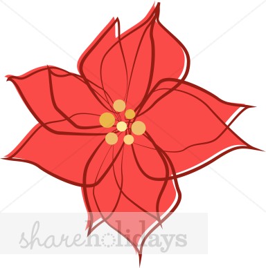 Poinsettia Flower   Christmas Flower Clipart