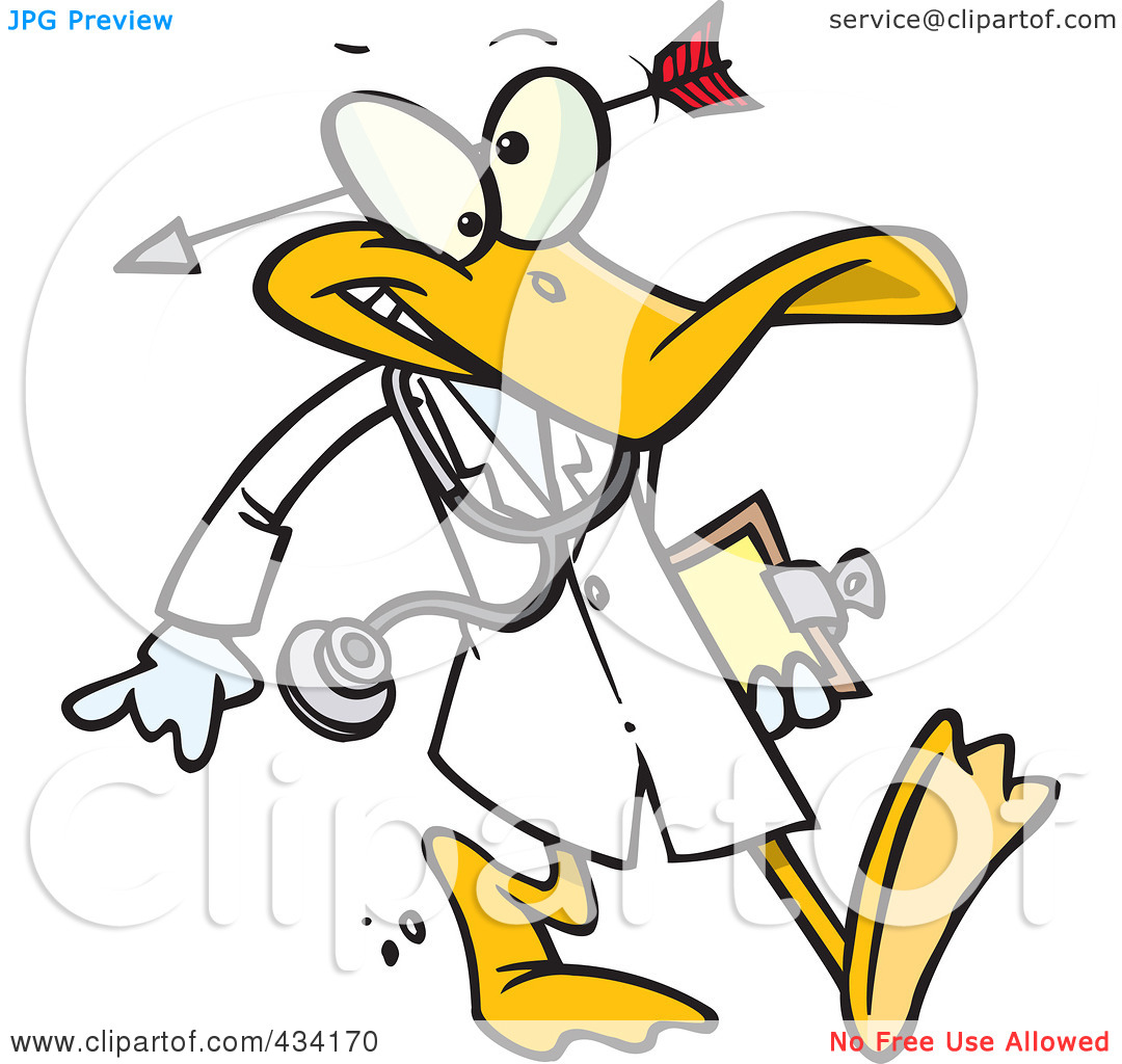 Royalty Free  Rf  Clipart Illustration Of A Crazy Quack Pshchiatrist