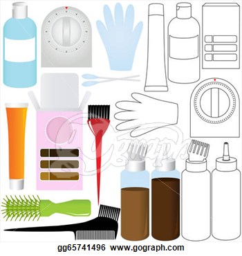 Silhouette Outline Of Hair Coloring Kit Products   Clip Art Gg65741496