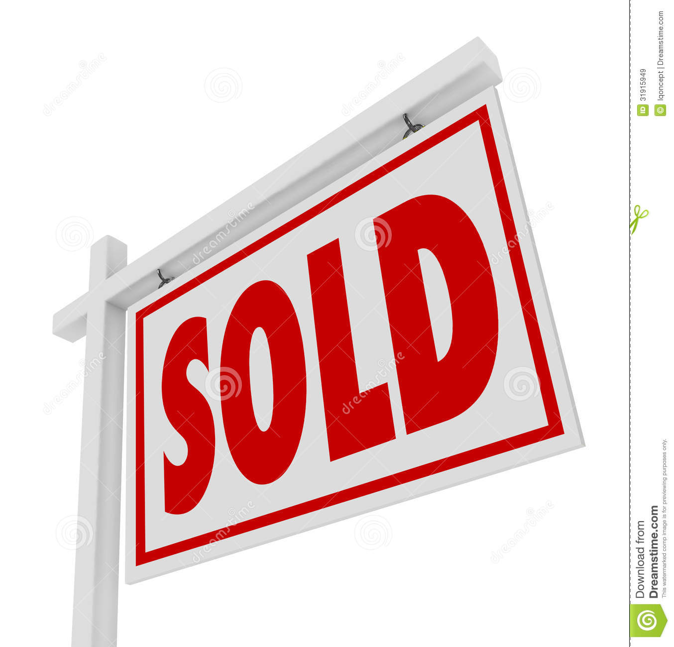 Sold For Sale Home Real Estate Sign Closed Deal Royalty Free Stock