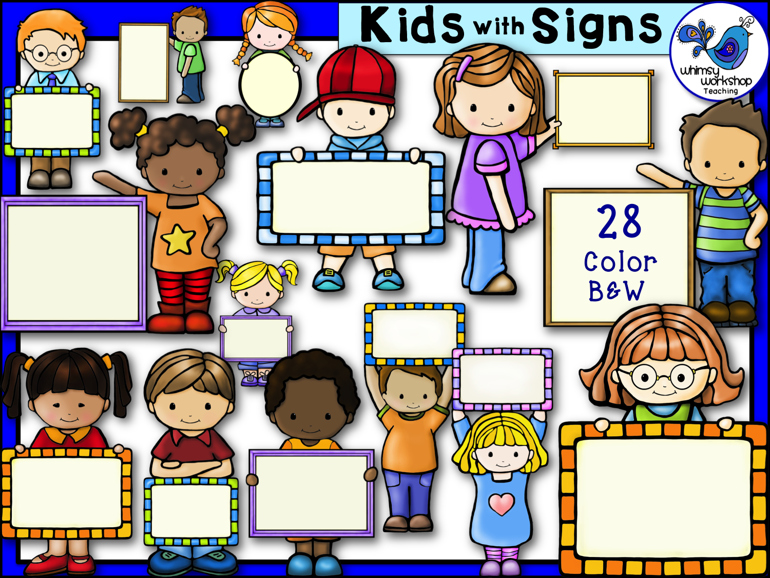 The Kids Are Back Again This Time Holding Signs That You Can Add Your