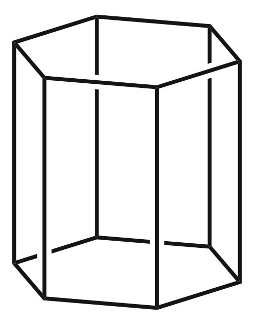 This Picture Shows The Black Outline Of A Hexagonal Prism