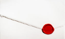 White Letter With Red Sealing Wax Royalty Free Stock Images
