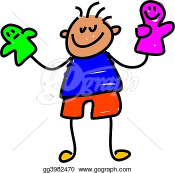 With Hand Puppets   Toddler Art Series  Clipart Drawing Gg3982470