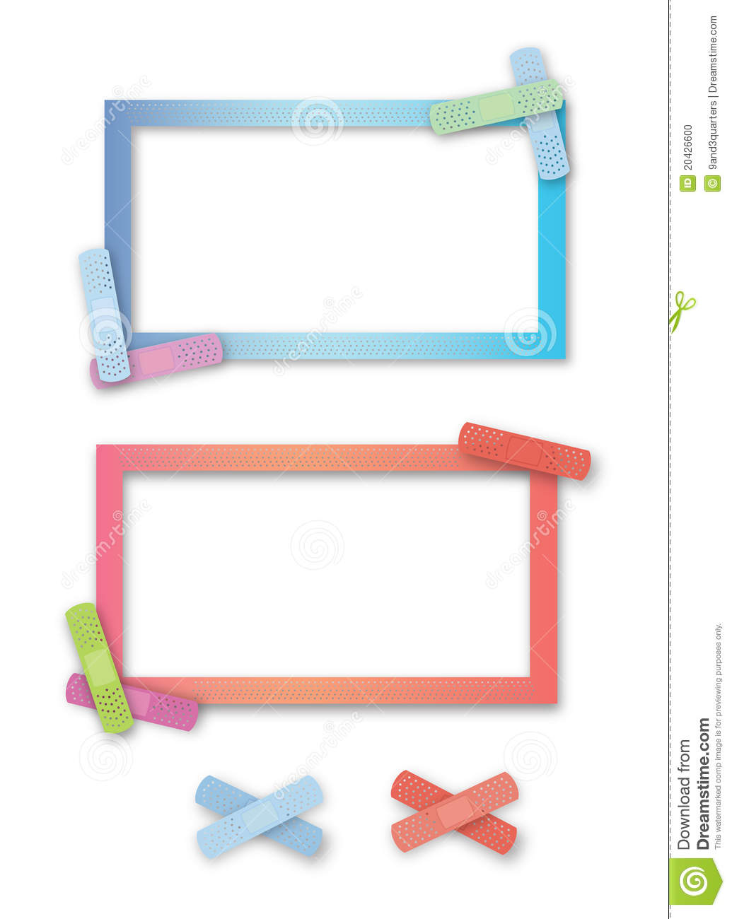 Brightly Colored Band Aid Borders Stock Photo   Image  20426600