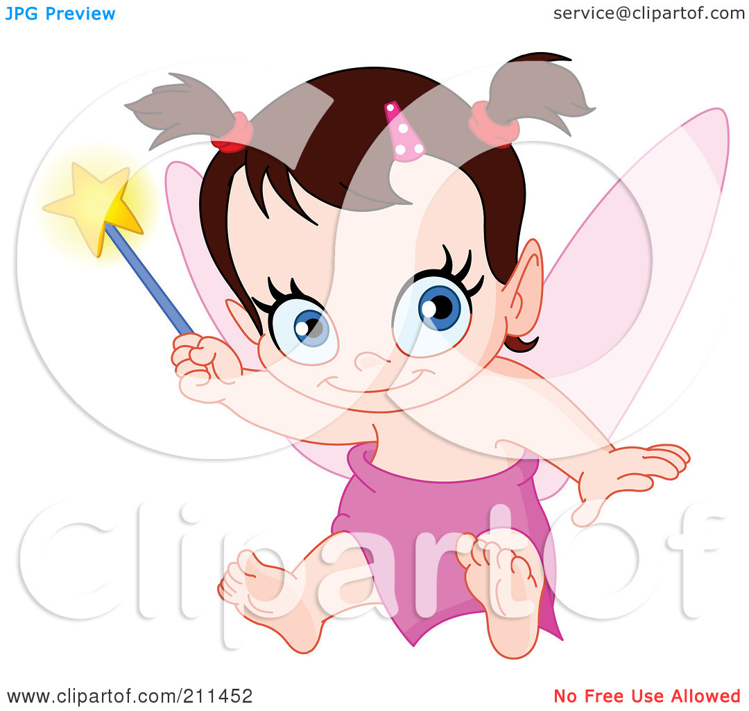 Clipart Illustration Of A Cute Baby Pixie Holding A Wand By Yayayoyo