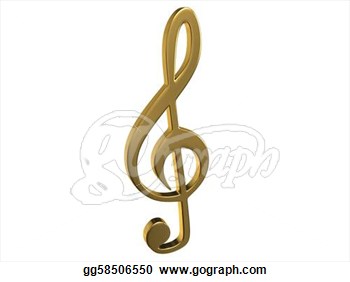 Drawing   Gold Treble Clef  Clipart Drawing Gg58506550