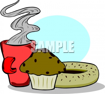 Food Clipart Picture Of A Bagel A Muffin And Coffee   Foodclipart Com