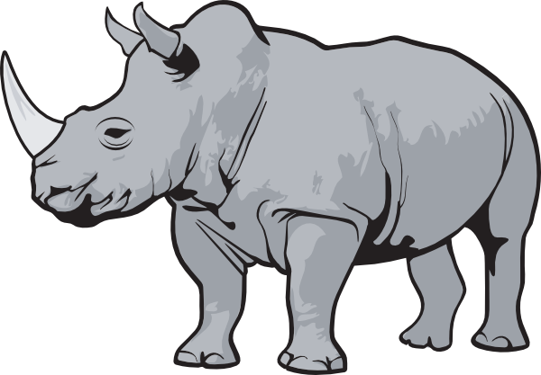 Free Realistic Looking Rhinoceros Clip Art