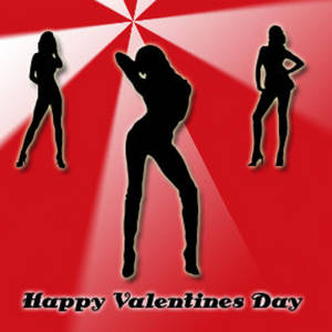 Free Valentine Clipart Picture Of Sexy Silhouettes On A Retro