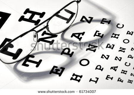 Glasses On Vision Test Chart Stock Photo 61734007   Shutterstock