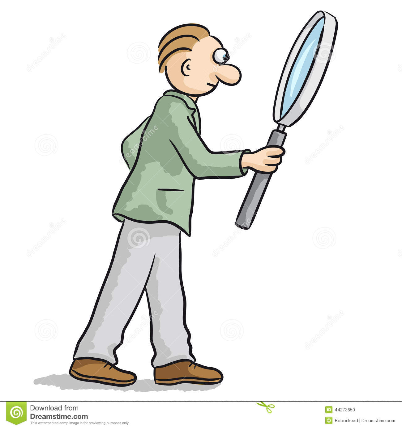 Illustration Of A Character With A Magnifying Glass