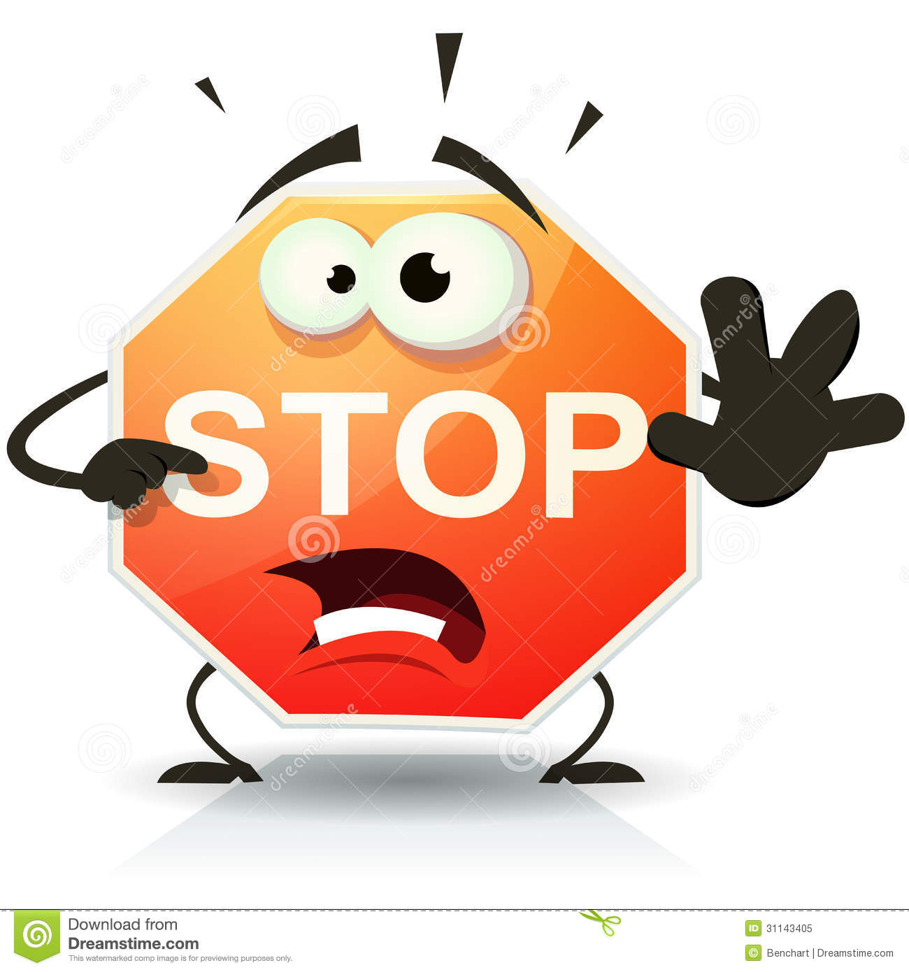 Illustration Of A Funny Cartoon Stop Traffic Sign Character Doing