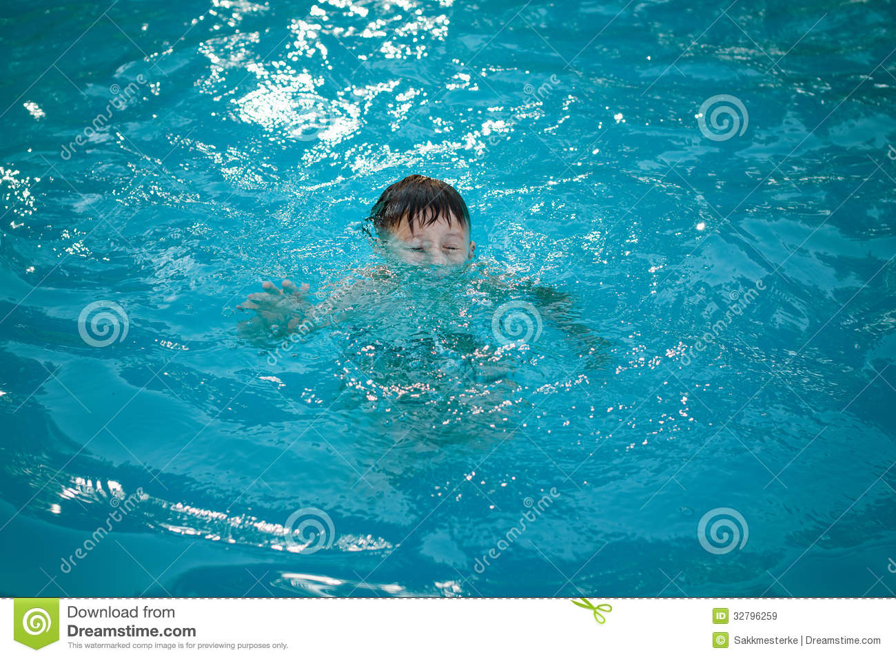 Royalty Free Stock Images  Young Boy Drowning In The Pool