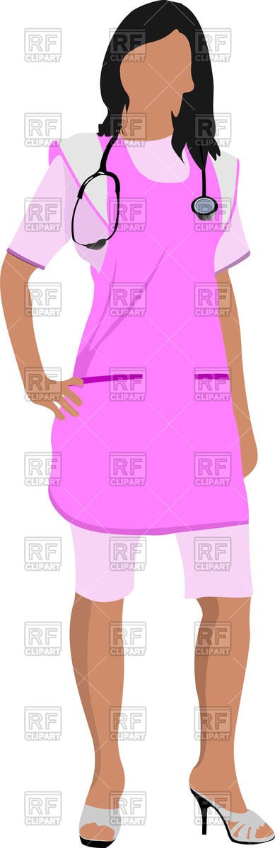 Silhouette Of Medical Nurse With Stethoscope 62686 Download Royalty